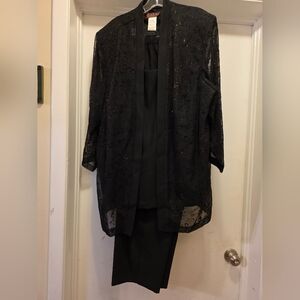 Elegant Black Sheer Overlay Dress